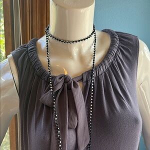 Elegant Black and Silver Beaded Necklace